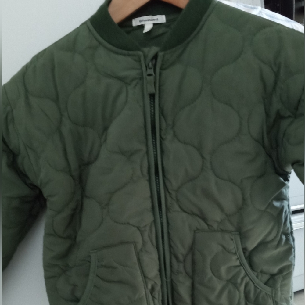 💫Blumind Stylish Olive Green Quilted Kids Unisex Jacket